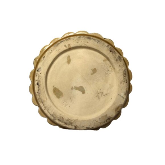 Large vintage artisan made bamboo shaped ceramic flower vase - Picture 5 of 10